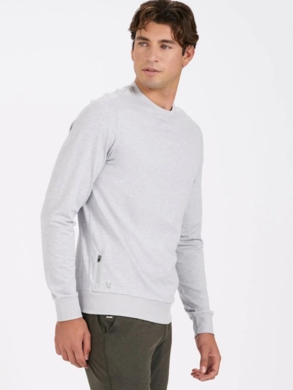 Vuori Ponte Performance Crew Zip Pocket Long Sleeve Activewear Sweatshirt Size L